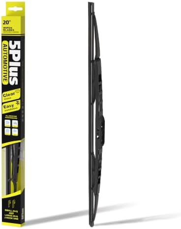 5 PLUS® 20" Silicone Wiper Blades(Pack of 1) - Premium Fit J-Hook Arm