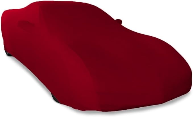 C5 Corvette Indoor Car Cover - Custom Fit Ultraguard Stretch Satin - The Ultimate High End Fit with Storage Bag for 1997-2004 C5, Z06, Convertible, Hardtop Corvettes (Dark Red)
