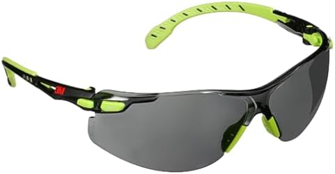 3M Safety Glasses, Solus 1000, Scotchgard Gray Lens, Green/Black Frame