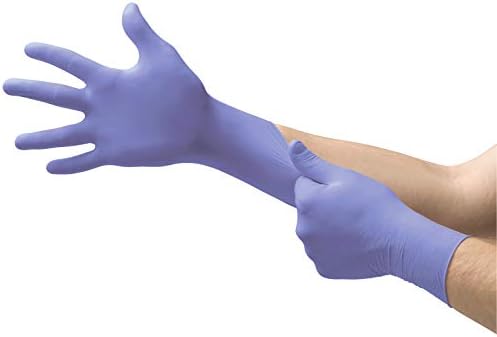 Ansell MICROFLEX SU-690 Disposable Nitrile Gloves, Latex-Free, Powder-Free Glove for Cleaning, Mechanics, Automotive, Industrial, or Medical Applications, Violet, Size X-Small, Case of 1000 Units