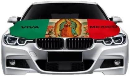 Car Hood Cover Country Flag Hood Cover Durable Weatherproof Universal Fit Car Cover for All Seasons Protection Custom Fit for Cars Trucks SUVs (Guadalupe)