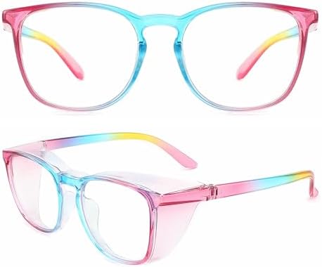 Alsenor Safety Glasses Anti Fog Goggles Protective Eyewear Blue Light Blocking Anti Dust UV Protection Glasses For Men Women (Rainbow)