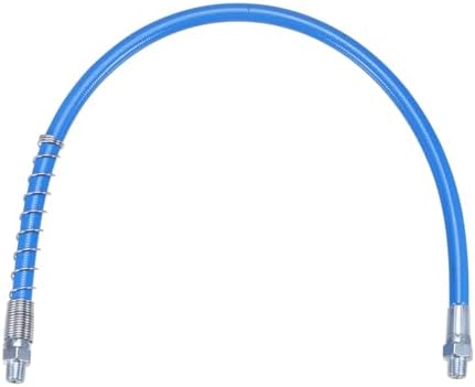 HARFINGTON Grease Gun Hose 20" 10000 PSI Spring Flex High Pressure Quick Release Grease Replacement with Coupler 1/8" NPT Threads for Grease Gun, Blue