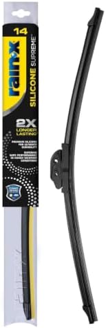 RainX Silicone Supreme Windshield Wiper Blade 14" - Heavy Duty Silicone Squeegee, Extreme Weather Resistance & All-Season Performance, Streak-Free Beam Technology, Quick Install (Pack of 1)