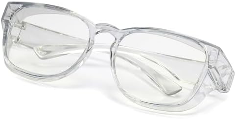 Alsenor Safety Glasses Anti Fog Goggles Fit Over Prescription Eyewear Blue Light Blocking Oversized Eyeglasses For Men Women (Oversized-Clear)