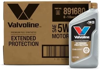 Valvoline Extended Protection Full Synthetic Motor Oil SAE 5W-20 1 QT, Case of 6