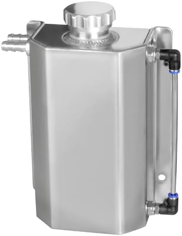 Coolant Reservoir Tank, 2L Aluminum Radiator Overflow Tank Silver