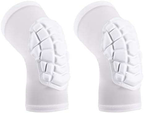 Basketball knee pads, compression leg covers for teenagers and adults, wrestling knee pads, football volleyball, pickleball, weightlifting knee pads (1 pair) (Short white, Small)