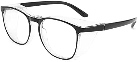 Alsenor Safety Glasses Anti Fog Goggles Protective Eyewear Blue Light Blocking Anti Dust UV Protection Glasses For Men Women (Black)
