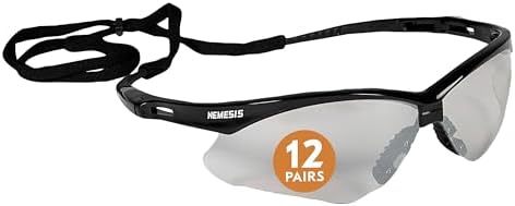 KleenGuard™ V30 Nemesis™ Safety Glasses (25685), KleenVision™ Anti-Fog Coating, Indoor/Outdoor Lenses, Black Unisex (Qty 12)