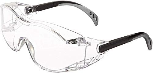 Gateway Safety 6980 Cover2 Safety Glasses Protective Eye Wear - Over-The-Glass (OTG), Clear Lens, Black Temple (40 Pair)