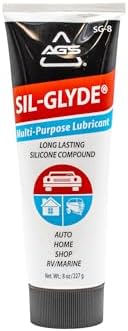 AGS Automotive Solutions SIL-Glyde Multi-Purpose All-Weather Lubricating Compound for All Surfaces - 8 oz Tube, Versitle Multi-Purpose Lubrication, All Weather, Auto, Home, Farm and Shop