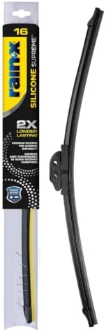 RainX Silicone Supreme Windshield Wiper Blade 16" - Heavy Duty Silicone Squeegee, Extreme Weather Resistance & All-Season Performance, Streak-Free Beam Technology, Quick Install (Pack of 1)