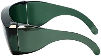 Calabria 3000 Fitover Safety Glasses with Uni-Lens – [Green] Wrap Around Eye Protection | Anti-Fog Scratch Resistant | Protective Eyewear