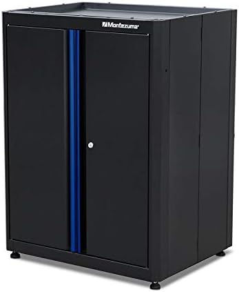 Montezuma Garage Tool Storage System - 5Piece Combo Workbench with Locking Cabinet & Stainless Steel Worktop - Pc-Efgh