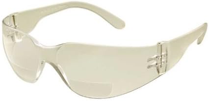 Gateway Safety 46MM25 StarLite MAG Safety Glasses, 2.5 Diopter Magnification, Clear In/Out Mirror Lens, Clear Temple