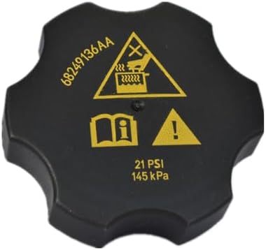 Engine Coolant Reservoir Recovery Cap 68249136AA Compatible with Grand Cherokee Cherokee Compass Dart Durango Gladiator 68442532AA 68096261AA
