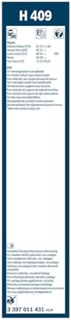 BOSCH H409 Original Equipment Specialty Rear Wiper Blade; Designed for Direct Replacement of OEM Production Specifications - 16'' (Single)