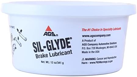 AGS Automotive Solutions SIL-Glyde 12 oz Tub Silicone Based Brake Assembly Lubricant for Eliminating Disc Brake Squeal - Moisture Proof, Heat Resistant, Rust and Corrosion Protector (Pack of 2)