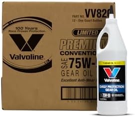 Valvoline High Performance SAE 75W-90 Gear Oil 1 QT, Case of 12