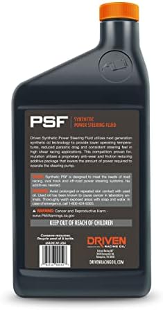 Driven Racing Oil Synthetic Power Steering Fluid Quart Bottle