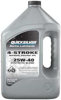 Quicksilver 25W-40 Synthetic Blend 4-Stroke Marine Engine Oil, 1 Gallon