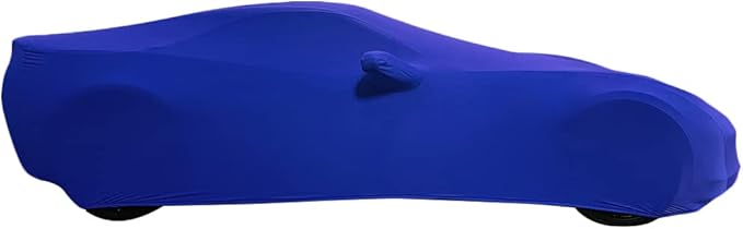C7 Corvette Indoor Car Cover - Custom Fit Ultraguard Stretch Satin Dust Proof, High End with Storage Bag for 2014-2019 Stingray, Z51, Z06, Grand Sport Corvettes (Blue)
