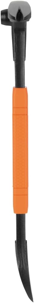 Klein Tools 66092 Nail Puller with Integrated Dimpler, Heavy-Duty Carbon Steel Cats Paw Pry Bar, 10-Inch