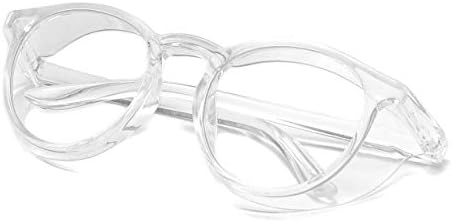 Alsenor Safety Glasses Anti Fog Goggles Protective Eyewear Blue Light Blocking Anti Dust UV Protection Glasses For Men Women (Round-Transparent)