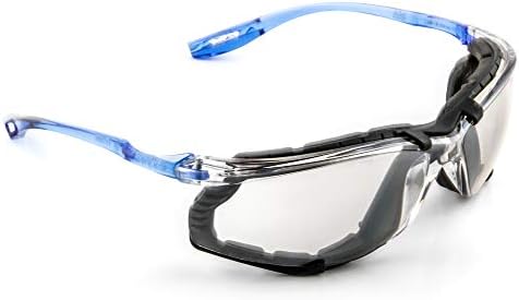 3M Safety Glasses, Virtua CCS, Indoor/Outdoor Mirrored Lens, Blue Frame