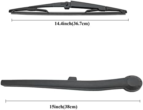 Rear Windshield Wiper Arm & Wiper Blade Set for Jeep 2006-2010 Commander SUV Rear Windshield Back Wiper Arm Blade Replacement OEM Number 5174877AA, 5174876AA, 55156514AC, 55156514AA, 55156514AB