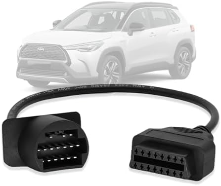 OBD2 Adapter for Toyota 17 Pin OBD1 to 16 Pin OBD2 Diagnostic Cable, Compatible with Toyota Vehicles 17pin Connector, Work with ELM327 OBD2 Diagnostic Scanner Tool and Code Reader
