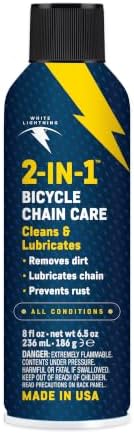 White Lightning 2-in-1 Bike Lubricant and Degreaser 8 oz, Aerosol