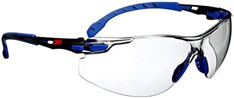 3M Safety Glasses, Solus 1000, Indoor/Outdoor Gray Lens, Blue/Black Frame