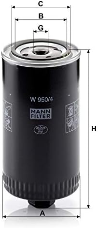 Mann Filter W 950/4 Spin-On Oil Filter Replacement Compatible With VW Volkswagen EuroVan (1992-1998), Transporter (1992-1994), Volvo 740 (1985-1986), 745 (1985), 760 (1983-1985), 765 (1985)