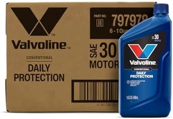 Valvoline Daily Protection SAE 30 Conventional Motor Oil 1 QT, Case of 6