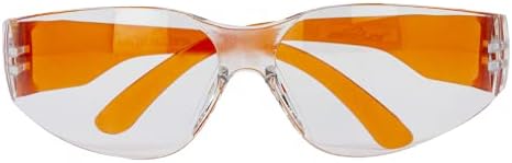 BISON LIFE Clear/Orange Safety Glasses for Men & Women, ANSI Z87.1, 12 Pack