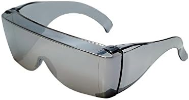 Calabria 3000 Fitover Safety Glasses with Uni-Lens – [Silver Mirror] Wrap Around Eye Protection | Anti-Fog Scratch Resistant | Protective Eyewear