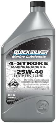 Quicksilver 25W-40 Synthetic Blend 4-Stroke Marine Engine Oil, 1 Quart