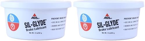 AGS Automotive Solutions SIL-Glyde 12 oz Tub Silicone Based Brake Assembly Lubricant for Eliminating Disc Brake Squeal - Moisture Proof, Heat Resistant, Rust and Corrosion Protector (Pack of 2)