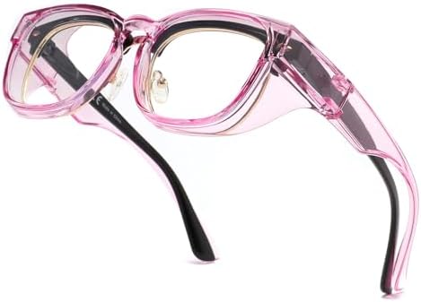 Alsenor Safety Glasses Anti Fog Goggles Fit Over Prescription Eyewear Blue Light Blocking Oversized Eyeglasses For Men Women (Oversized-Purple)