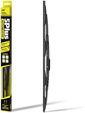 5 PLUS® 24" Silicone Wiper Blades(Pack of 1) - Premium Fit J-Hook Arm