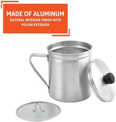 IMUSA USA 1.5 Quart Aluminum Grease Dispenser, Silver