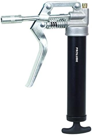 PROLUBE Mini Pistol Grip Grease Gun | 3-Ounce Capacity | 3,500 PSI | 4-inch Steel Extension & Coupler | Powder Coated Finish | 1/8” NPT Threads (43252)