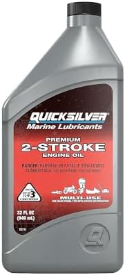 Quicksilver 858021Q01 Premium Two-Cycle TC-W3 Oil - Outboards, PWC, Snowmobiles, Motorcycles and Chainsaws, 1 Qt.