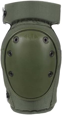 ALTA 52943.09 AltaCONTOUR LC Gel Insert Knee Protector Pad, Olive Green Cordura Nylon Fabric, AltaLOK Fastening, Flexible Cap, Long, Olive Green