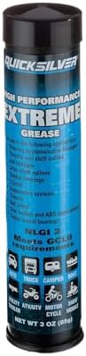 Quicksilver 8M0071837 High Performance Extreme Grease/Lubricant with PTFE, 3-Oz. Cartridges, Pack of 3