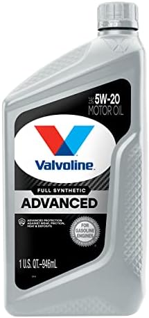 Valvoline Advanced Full Synthetic SAE 5W-20 Motor Oil 1 QT, Case of 6 (Pack of 2)