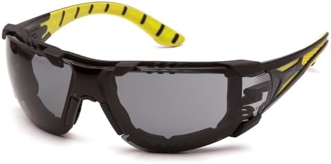 Pyramex Endeavor Plus Safety Glass Black/Gray Frame With Foam Padding Clear H2MAX Anti-fog Lens