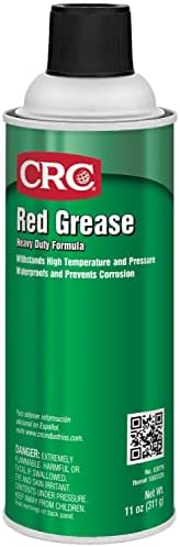 CRC Red Grease 03079 – 11 WT OZ, Multi-Purpose Aerosol Lubricant, Red Color for Easy Visual Inspection